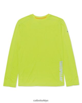 Cat Bot R08L4233 Caterpillar erkekler coolmax uzun kollu tişört merhaba sarı | üstler ve dış giyim