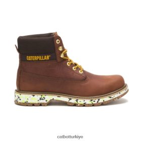 Caterpillar Bot R08L4192 Caterpillar erkekler Ecolorado önyüklemesi deri kahverengi | gündelik çizmeler