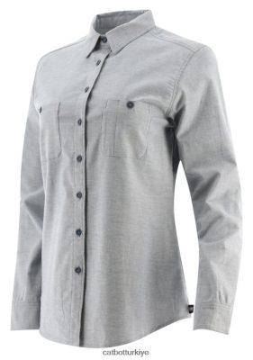 Caterpillar Bot R08L4312 Caterpillar kadınlar oxford uzun kollu gömlek kot mavisi | üstler ve dış giyim