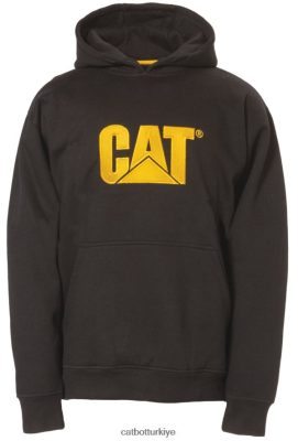 Caterpillar Türkiye R08L4217 Caterpillar erkekler marka kapüşonlu sweatshirt siyah | üstler ve dış giyim